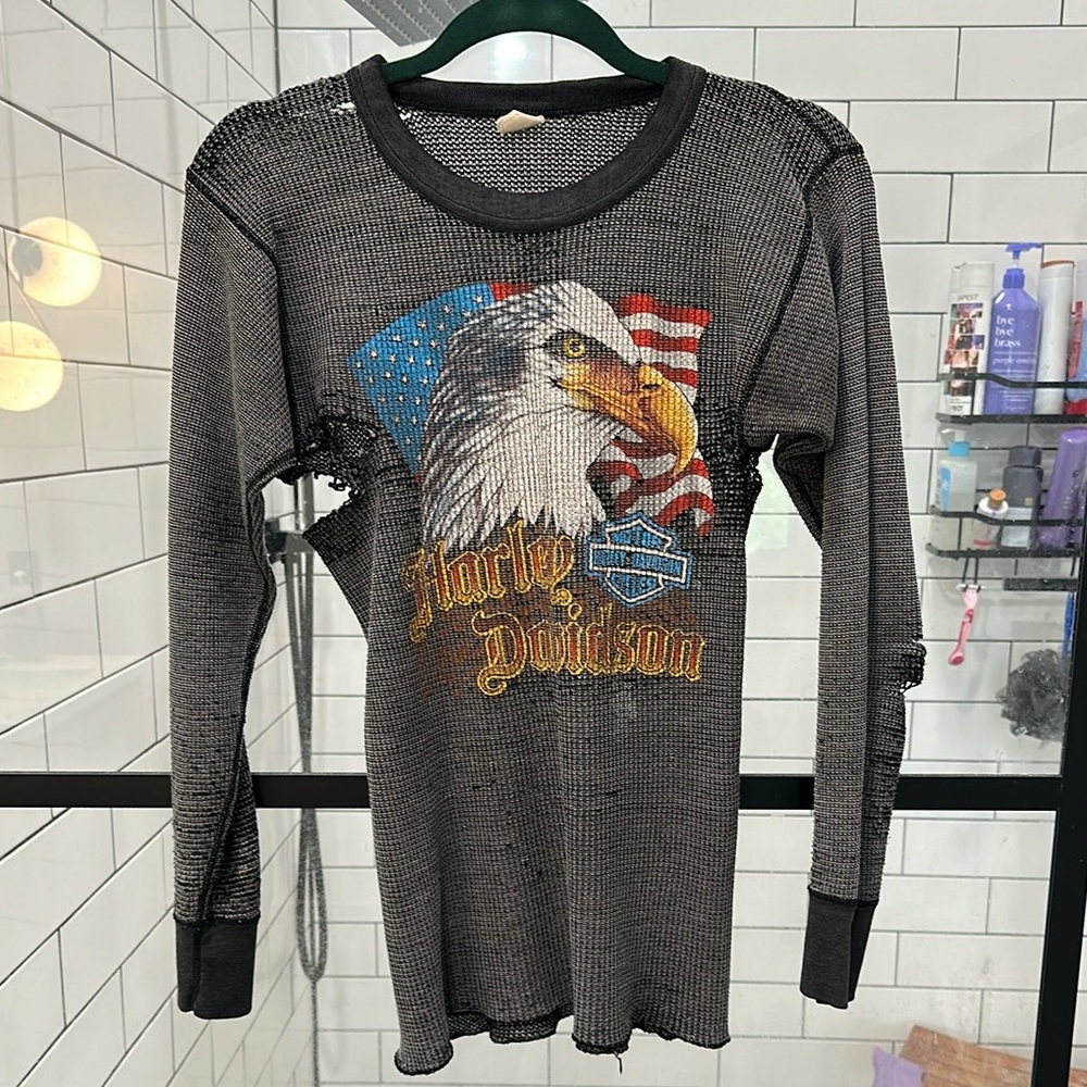 Vintage, Distressed Harley-Davidson thermal.